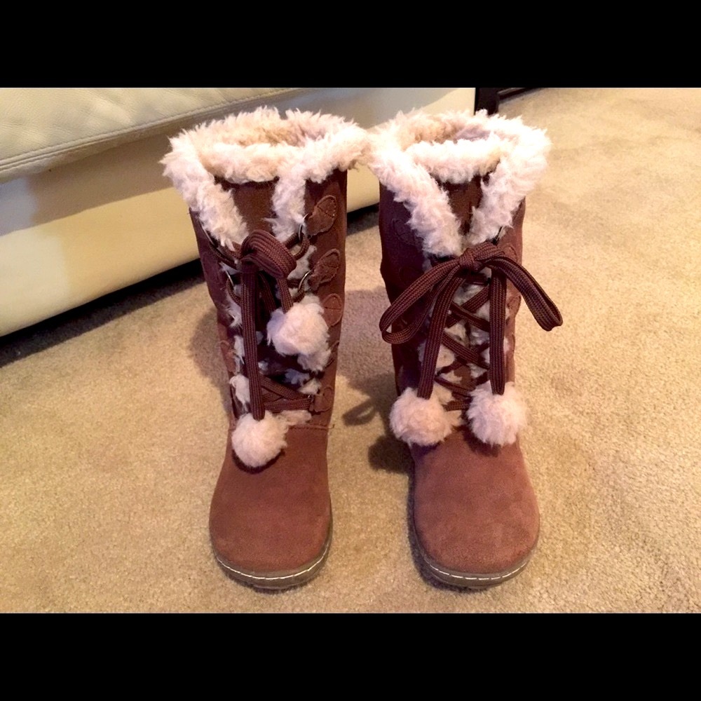Bjorndal brown suede leather shearling boots boho